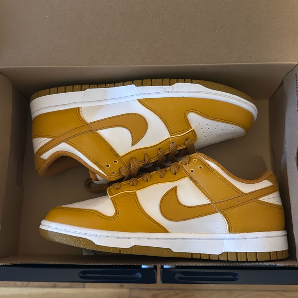Nike Dunk Low Next Nature Phantom/Gold Suede New in Box